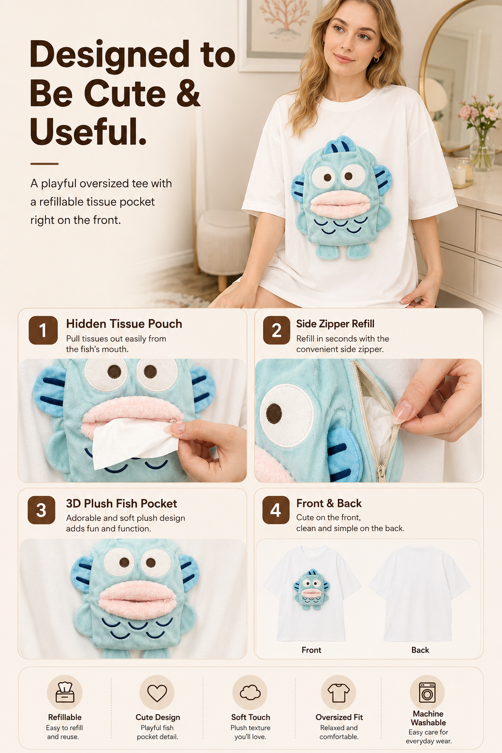 Clownfish Plush Tee